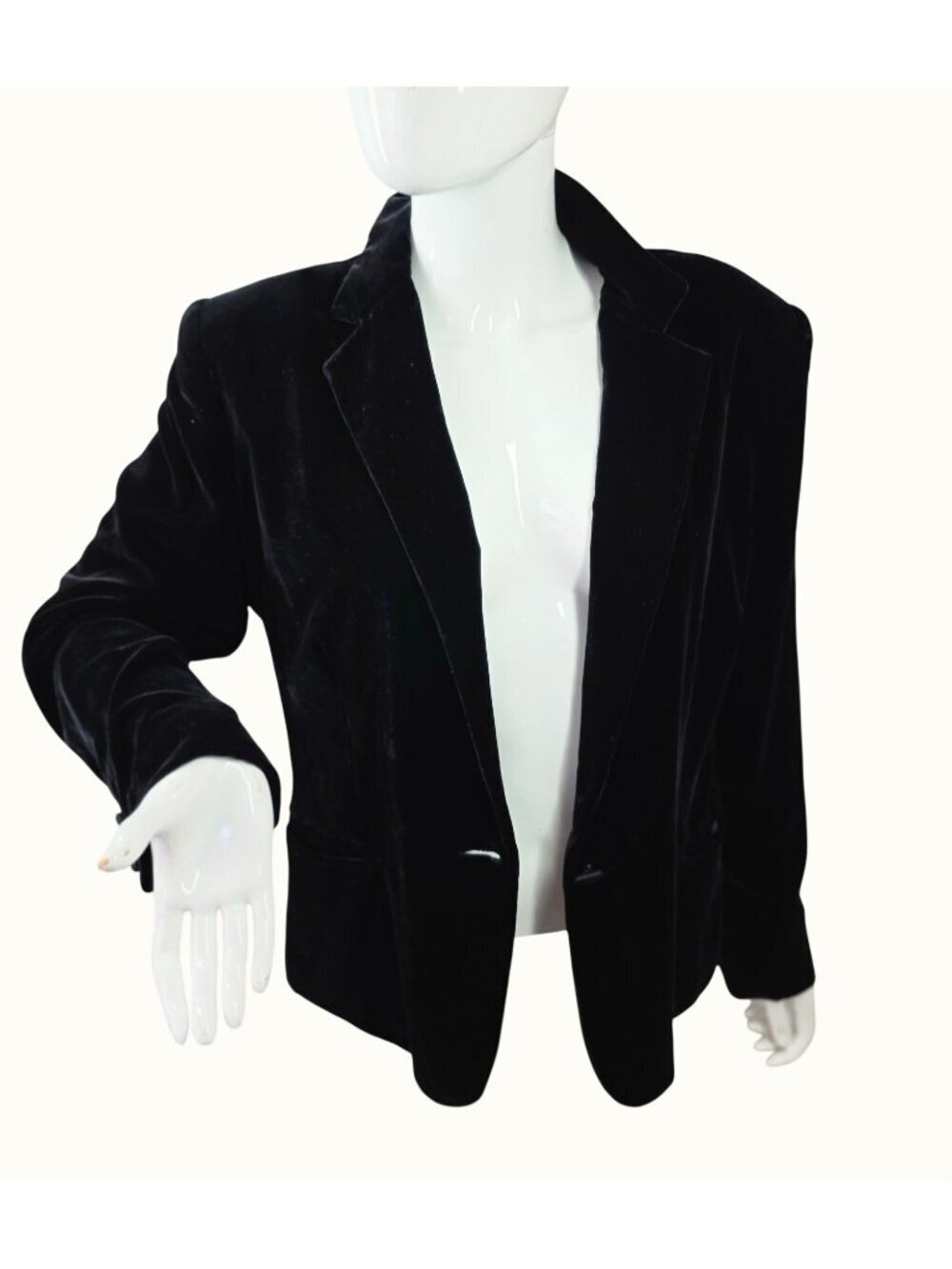 VintageY2K Lauren Ralph Lauren Black Velvet Blazer Women Sz 12 Rayon Silk Jacket